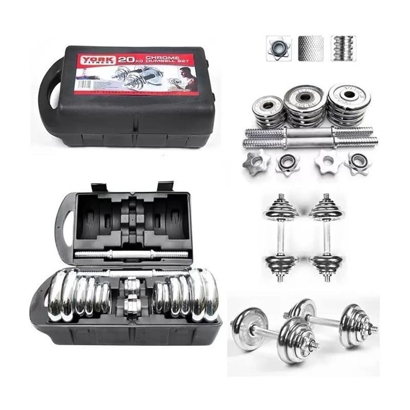 Ensemble d'haltères Chrome 20KG avec mallette